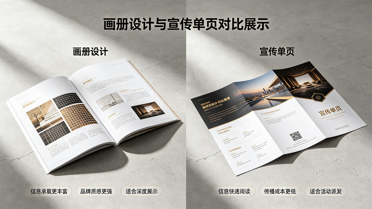 画册设计与宣传单页对比展示