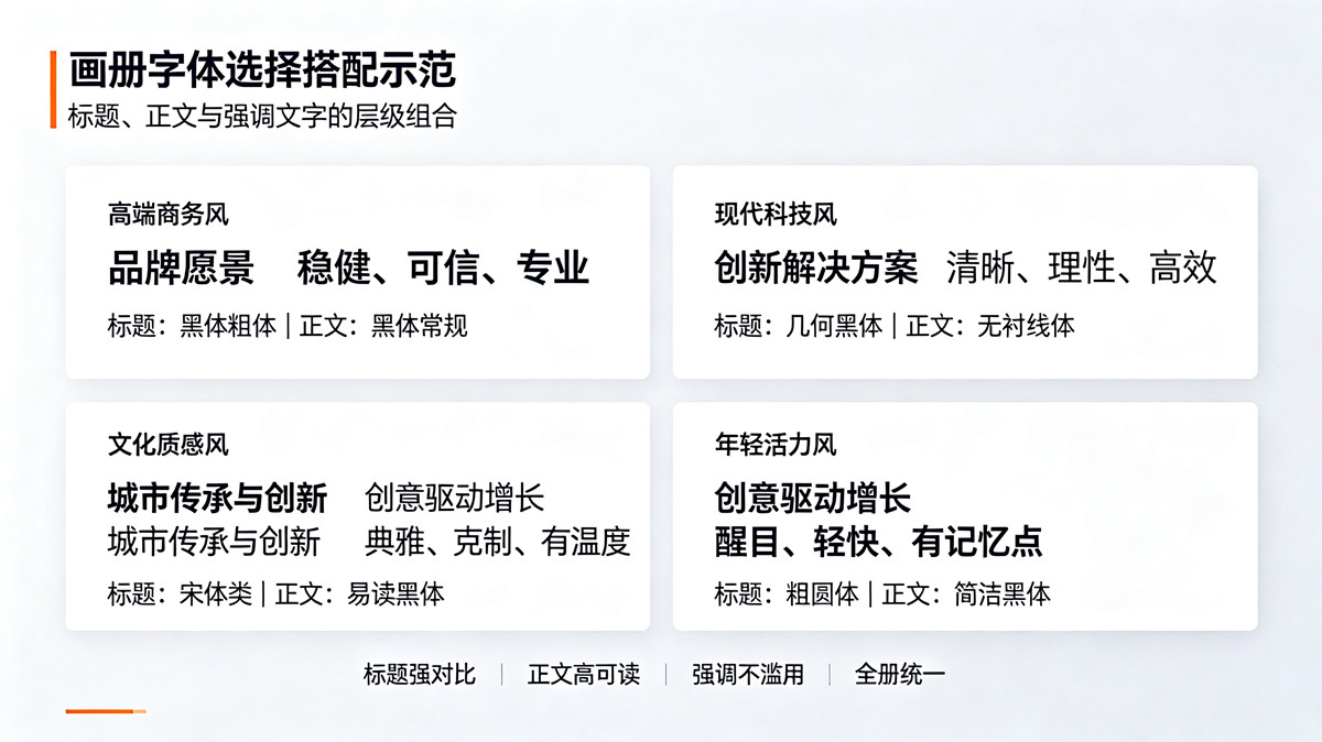 画册字体选择搭配示范-优诺品牌设计